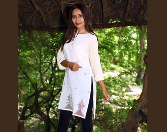 Buy White Kurti Online In India - Etsy 