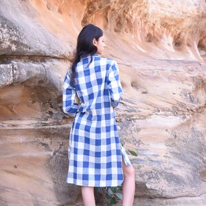 Organic Handmade and Handwoven Cotton Checked Shirt Dress with Coconut Buttons Versatile Comfort for Every Day image 6