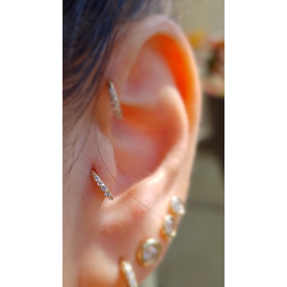 14k Solid Gold Captive Bead Ring Tragus Ear Piercings Septum
