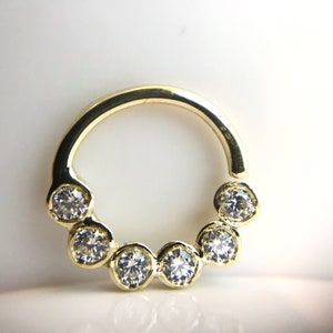 14k solid gold captive bead ring - Tragus, Ear Piercings, Septum, Helix, BCR