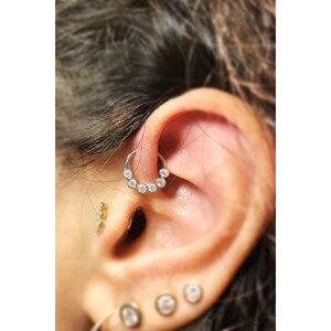 14k solid gold captive bead ring - Tragus, Ear Piercings, Septum, Helix, BCR