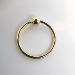 14 k massives Gold gefangen Perlenring - Tragus, Ohr Piercings, Septum, Helix, BCR