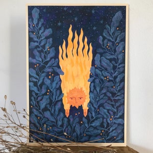 Estrella fugaz / Lámina artística / Póster / Arte popular / Decoración del hogar / Arte boho