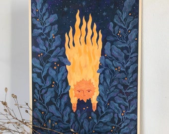 Shooting Star | Art Print | Poster | Folk art | Home Decor | Bohemian Art