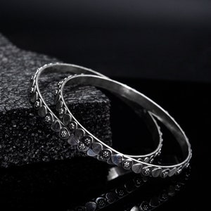 Premium Elegant 925 Silver Bangle for Women & Girls with Oxidized Polish, Silver Jewelry, Wedding Bangle, Indian Silver Bangle, Women Bangle