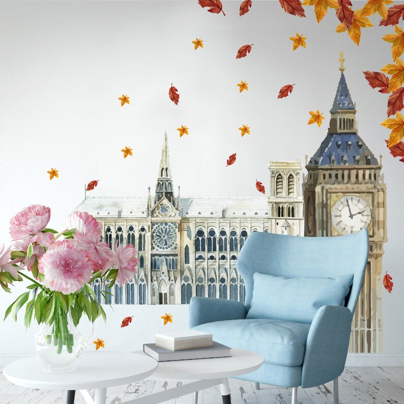 Murwall Anemone Floral Wall Decal Watercolor Bouqet Wall