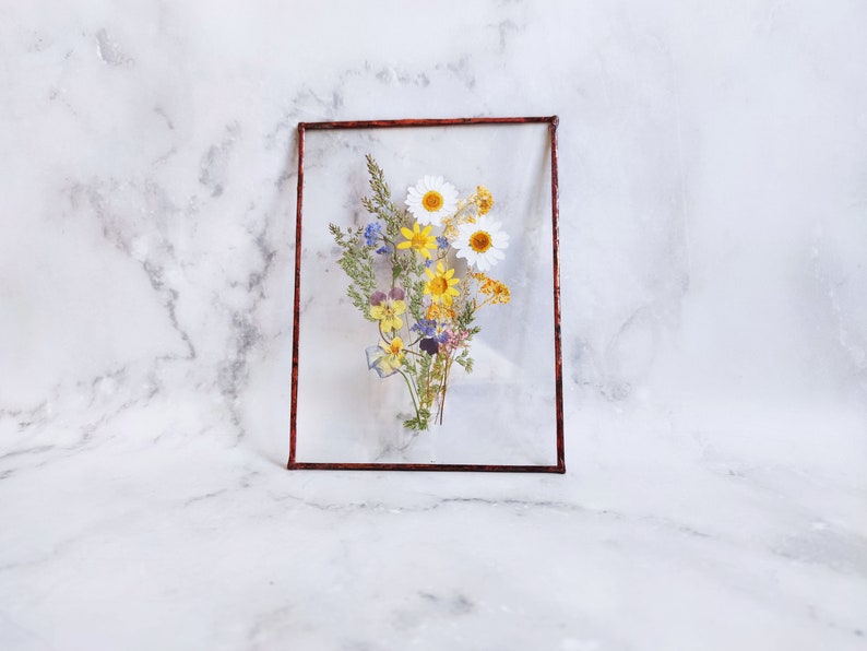 Pressed flower frame Daisy kitchen decor daisy room decor Etsy