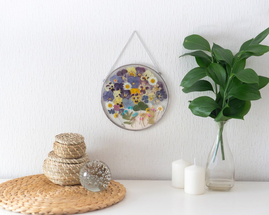Pressed Flowers Wall Decor Gallery Wall Hanging Plants Dry Etsy