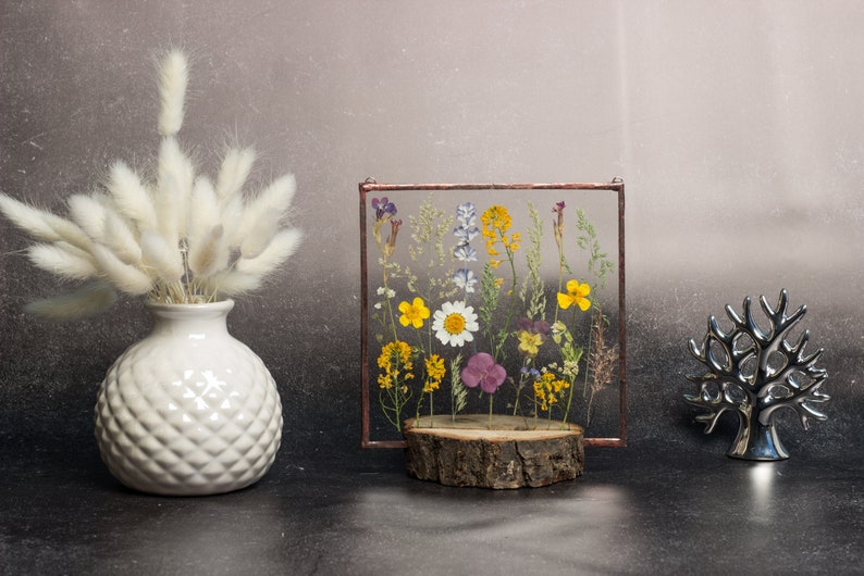 Gepresste Blumenkunst gepresste Blumen im Glas echte Etsy