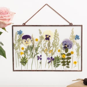 Pressed flower frame Framed pressed flowers Pressed framed flowers Flower gift Floral mothers day gift 8x12 inches &024