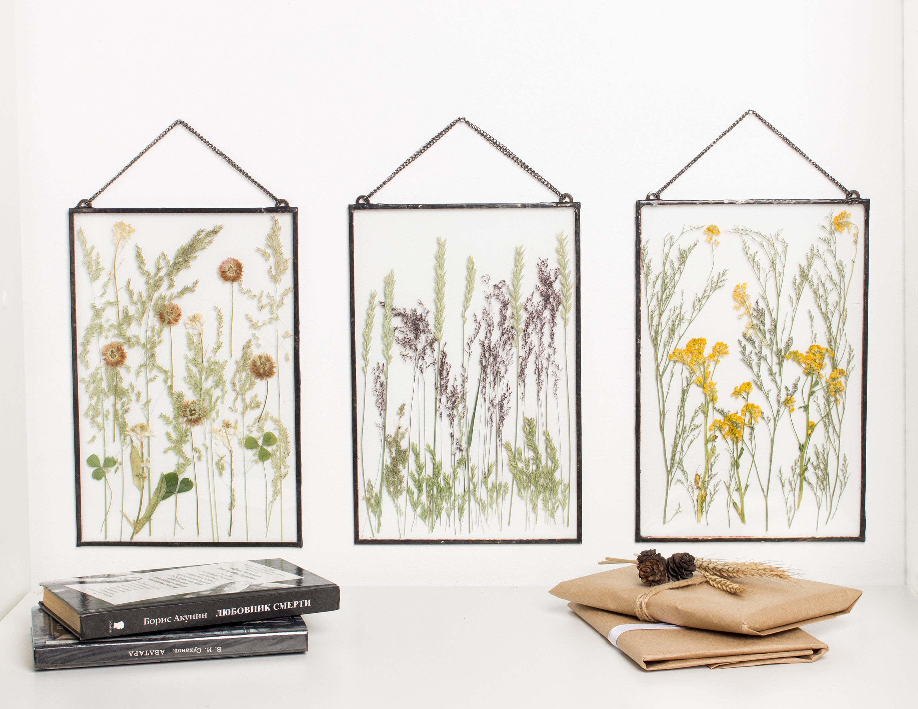 Gallery Wall Set of 6 Pressed Flower Art Herbarium Frame Framed