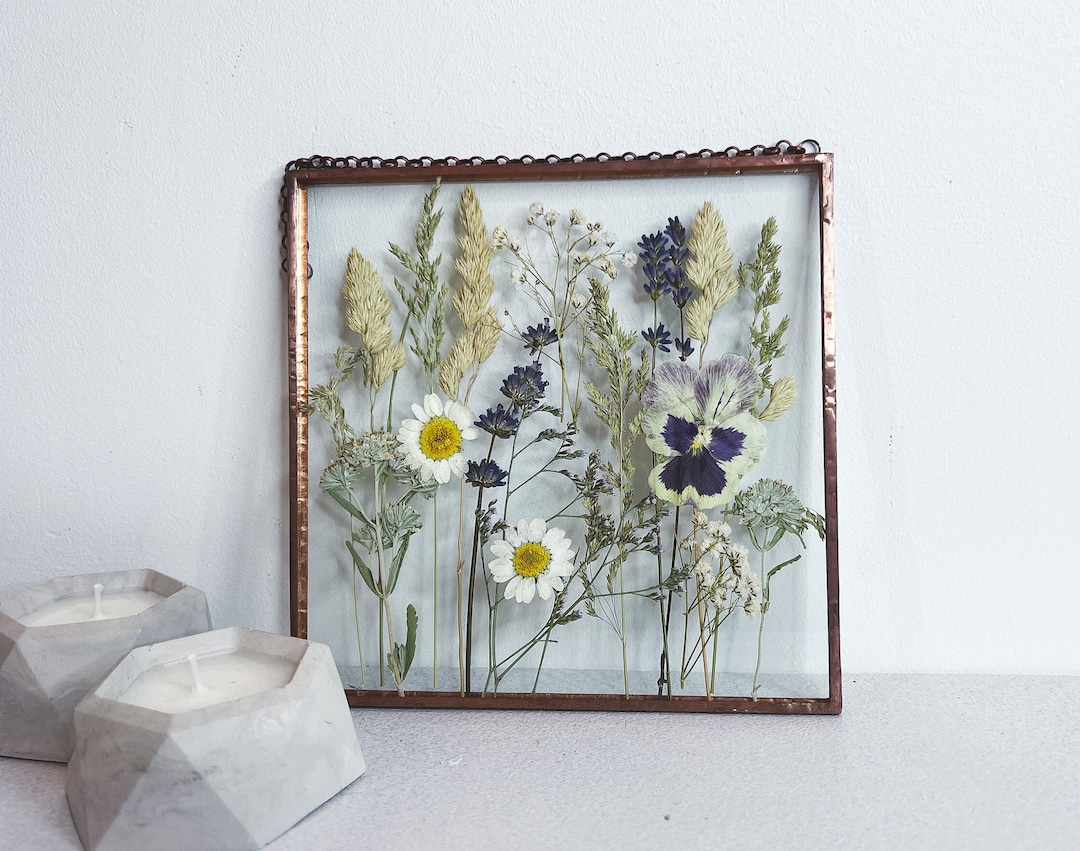 Pressed Flower Frame Farmhouse Wall Décor Dried Flowers - Etsy