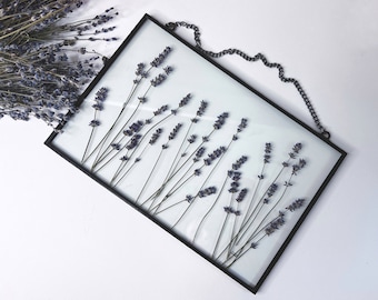 Herbarium frame Lavender gifts for women Wall hanging nursery Framed pressed flowers Floral wall décor 8*12 inches &247