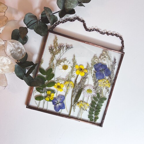 Pressed Flower Art Pressed Flowers in Glass Real Pressed Etsy Australia