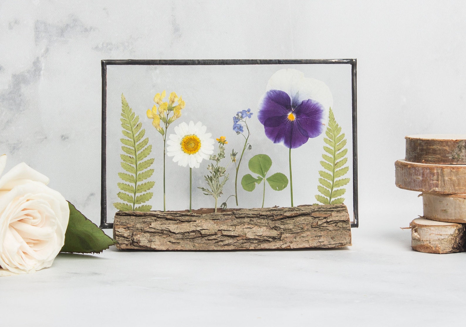 Pressed flower frame dried flowers flower ornament Pressed Etsy