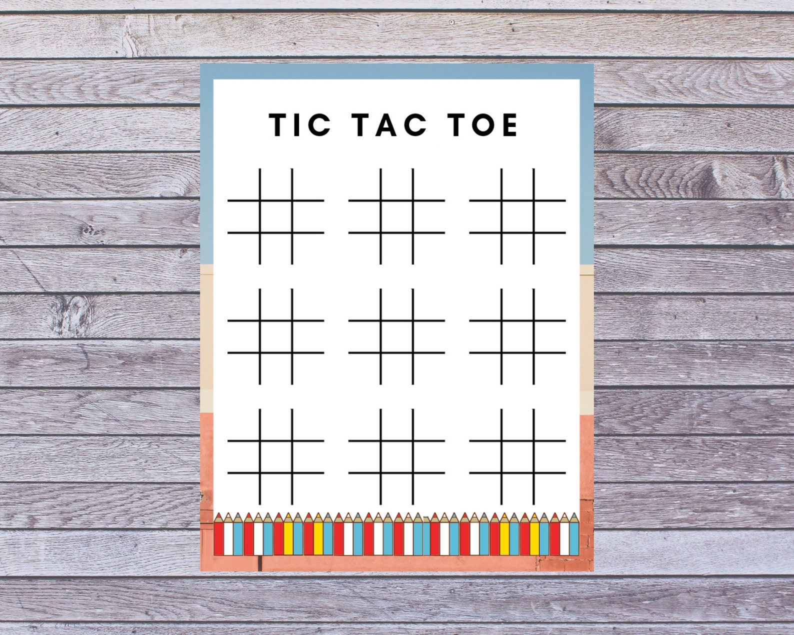 tic tac toe game pen paper game print printable etsy