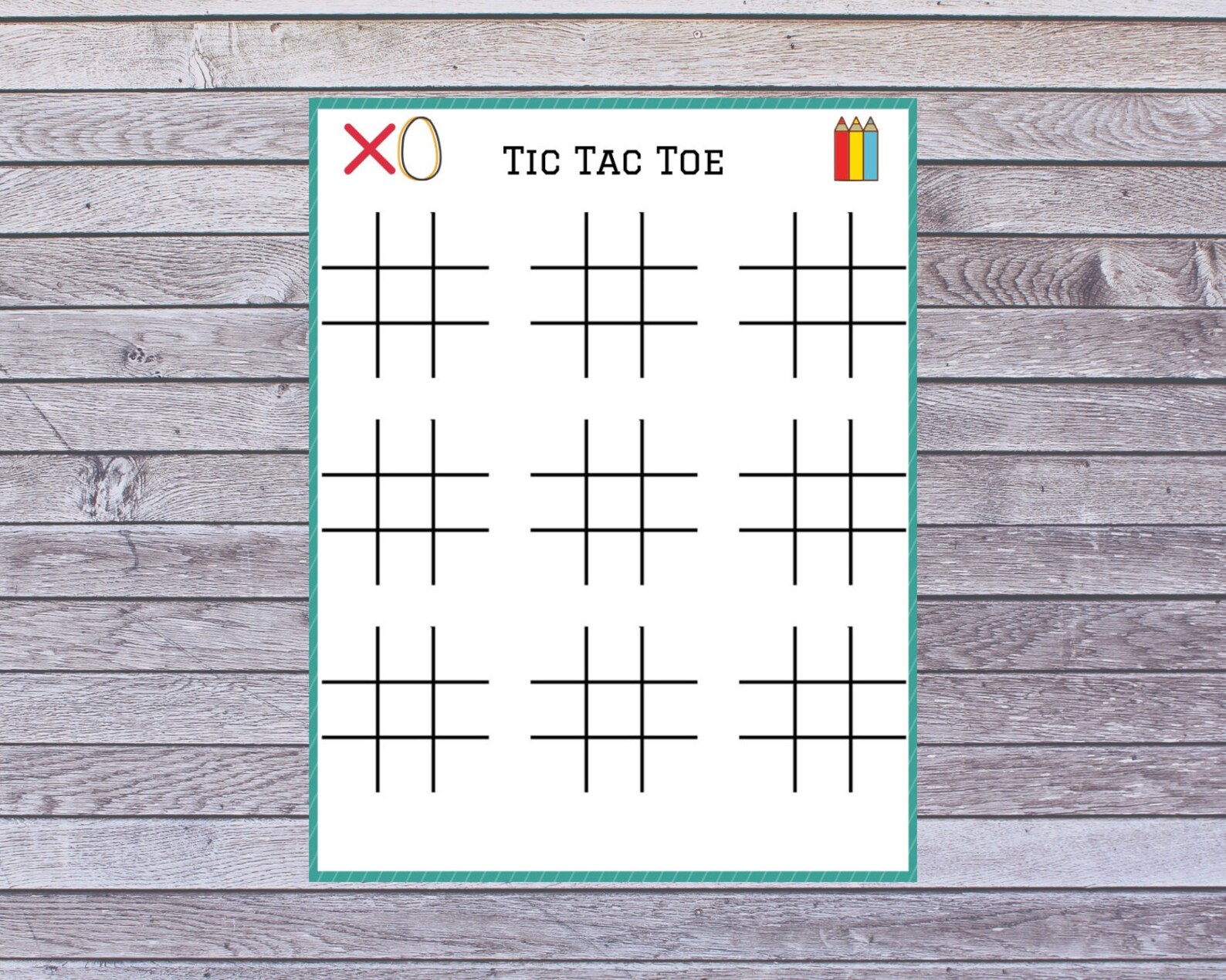 tic tac toe game pen paper game print printable etsy