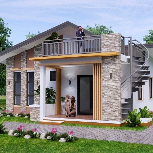 26x36 Feet Small House Plan 8x11 Meter 3 Beds 2 Baths Shed Roof Full Plans