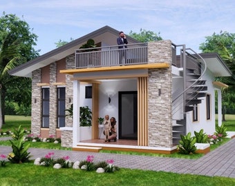 26x36 Feet Small House Plan 8x11 Meter 3 Beds 2 Baths Shed Roof Full Plans