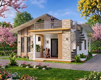 Small House Plan: 26x36 Feet, 3 Bed, 2 Bath, Shed Roof (PDF & CAD Files)