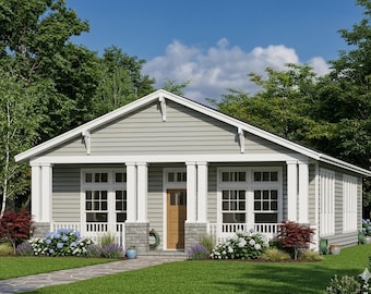 1200 Sq Ft House Plans, 3 Bedroom, 2 Bath (PDF)