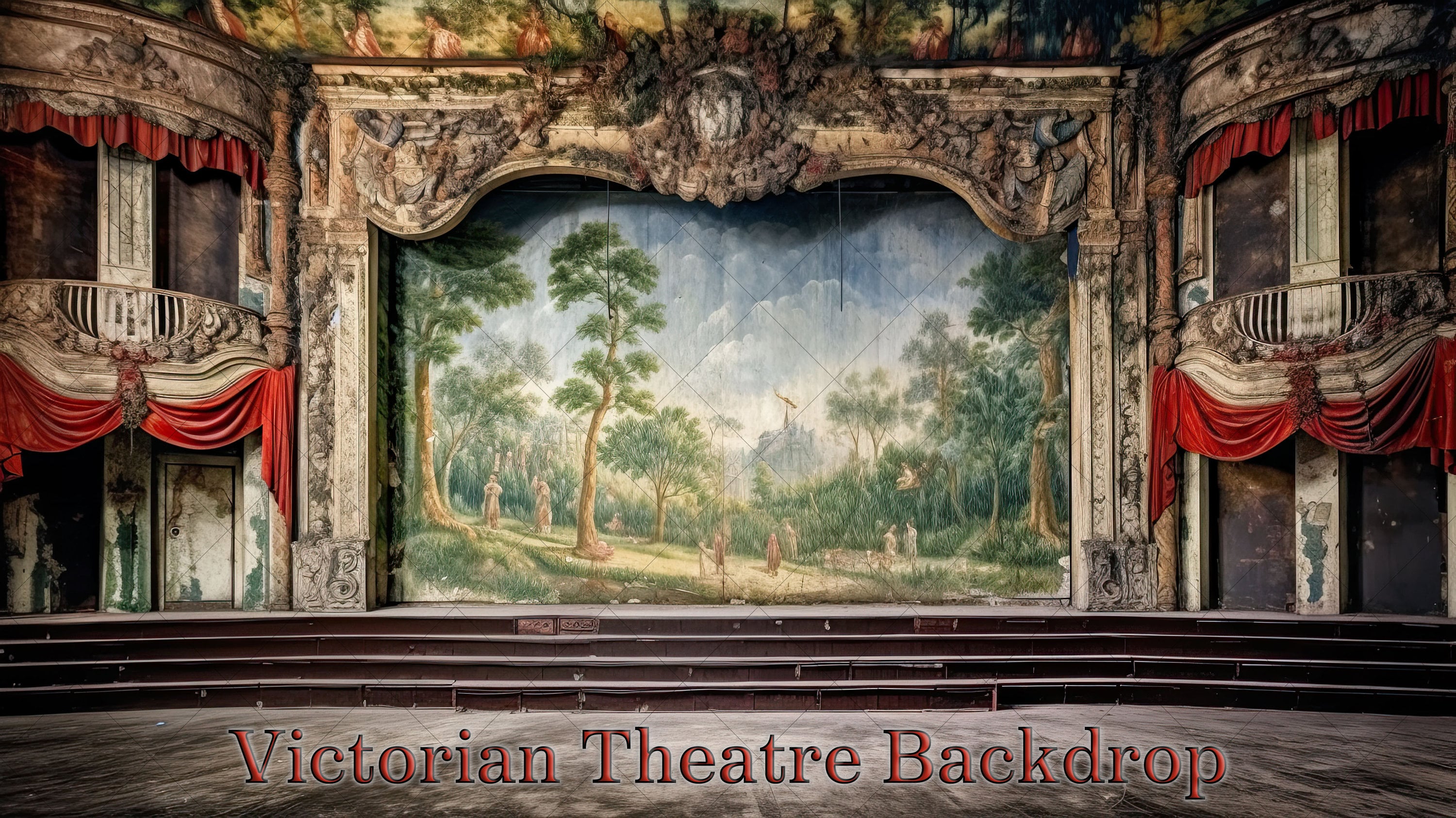Victorian Theatre Backdrop Digital Backdrop Digital Background