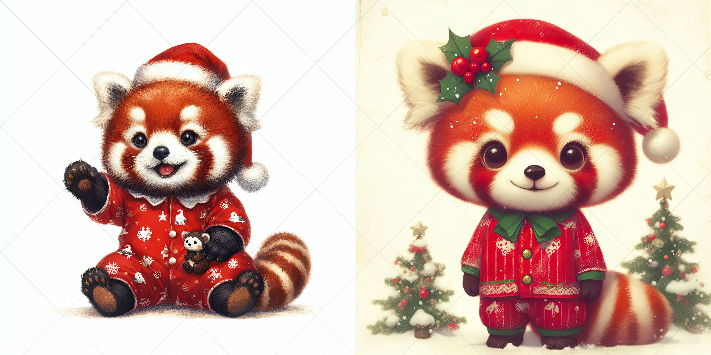 19 Cute Animals in Pajamas Digital Illustrations Bundle Part 3 - for ...