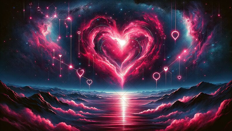 Space Themed Valentine S Day Digital Backdrop Romantic Landscape For