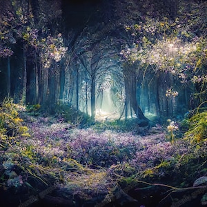 神秘的な森 高解像度デジタル背景 合成用 - 魔法の森 - 魅惑の森