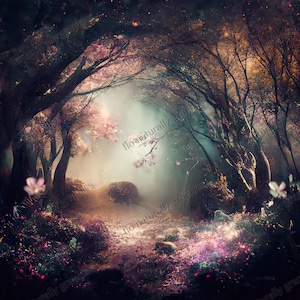 神秘的な森 高解像度デジタル背景 合成用 - 魔法の森 - 魅惑の森