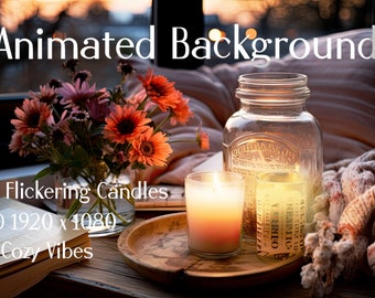 Gentle Flickering Candles Animated Background  - HD 1980 x 1020 - Cozy Vibes