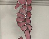 New Stained Glass Seahorse Suncatcher pink