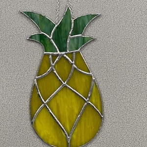 Stained Glass Hanging Pineapple