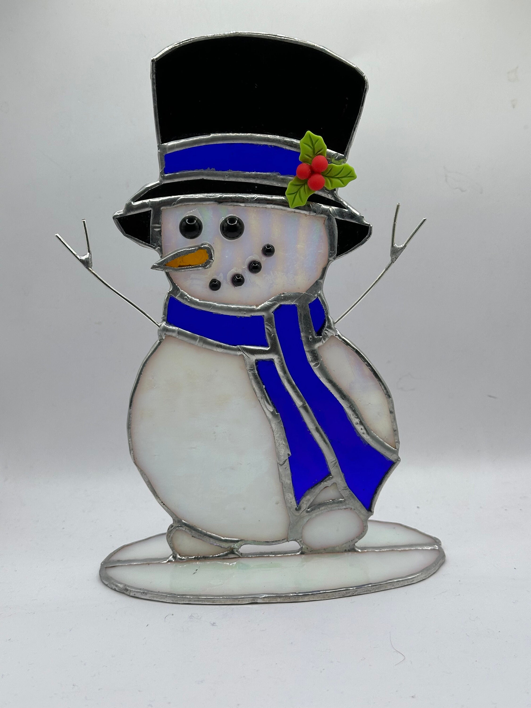 New 3D Stained Glass Snowman Holiday Decor - Etsy