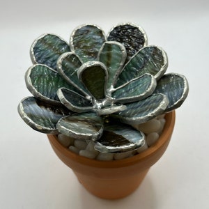 Stained Glass Succulent with pot image 1