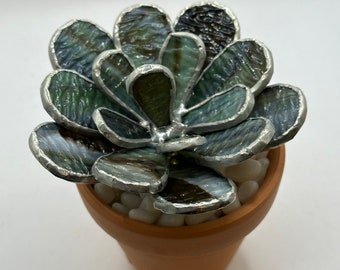 Stained Glass Succulent with pot