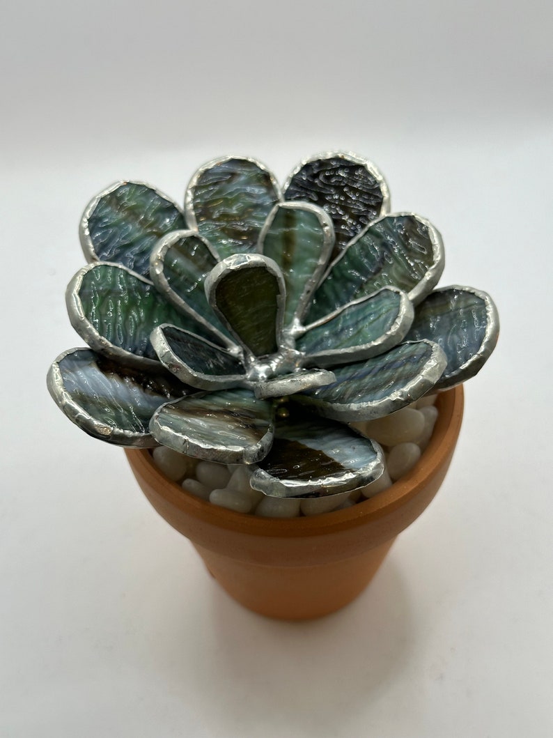 Stained Glass Succulent with pot image 1