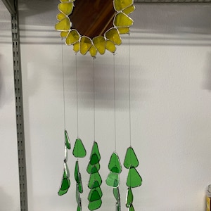 New Stained Glass Sunflower Windchime