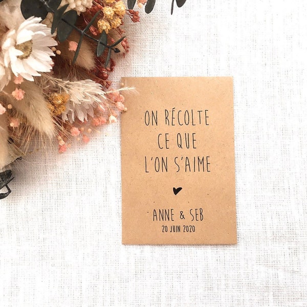 Sachet de graines personnalisés, cadeaux invités pour mariage