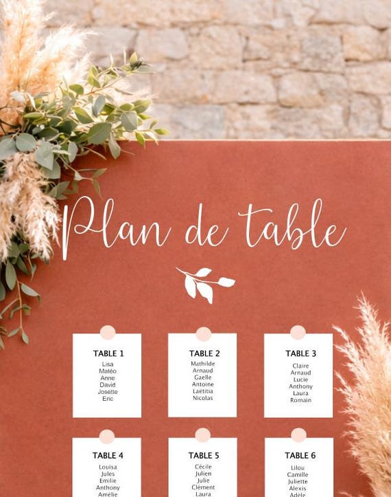 Sticker " Plan de table de mariage " ou "Trouvez votre place"