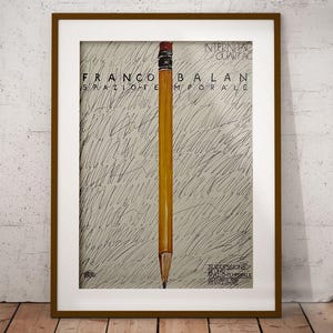 Franco Balan Spazio Temporale 1981 Poster – Mostra d'arte italiana / Tema Successione di Uno, Poster originale vintage