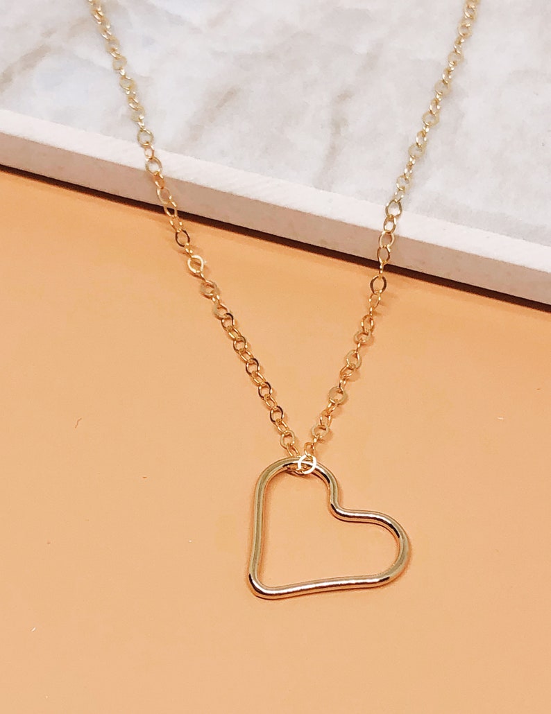 Gold Heart Necklace 14k Gold Filled Jewelry Dainty Necklace 14k Gold Filled Necklace Gold Jewelry Gold Necklace Gold Necklace Gift