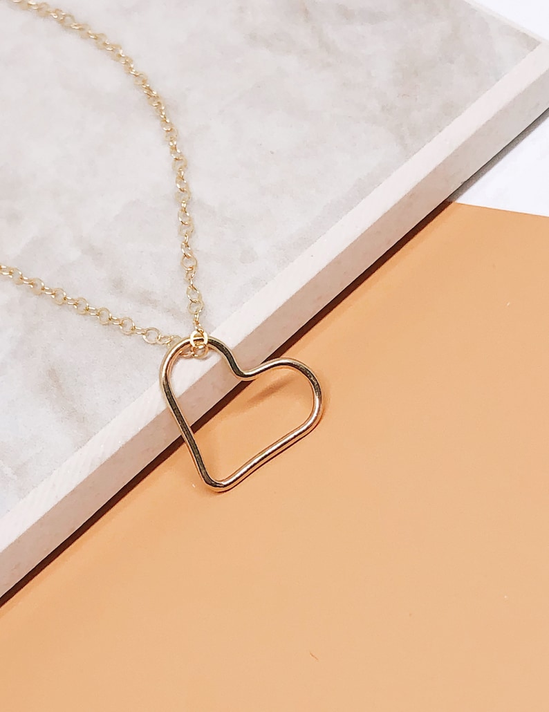 Gold Heart Necklace 14k Gold Filled Jewelry Dainty Necklace 14k Gold Filled Necklace Gold Jewelry Gold Necklace Gold Necklace Gift