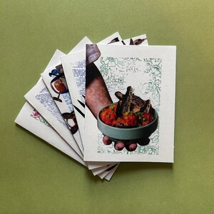 Cartões de felicitações com colagem - Conjunto de 5 cartões exclusivos