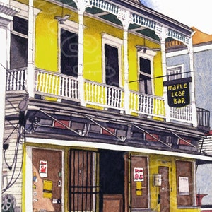 Maple Leaf Bar, Print: Matted Watercolor Giclée, New Orleans