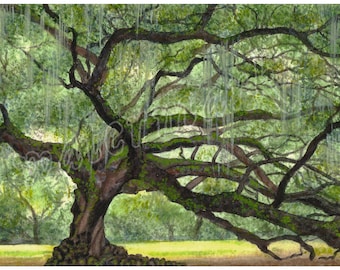 Tree of Life, Print: Matted Watercolor Giclée, New Orleans