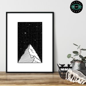 Berg der Sterne | Sternenhimmel | Natur Kindergarten Raum druckbare Kunst