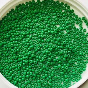 Green 11/0 Czech Opaque Seed Beads