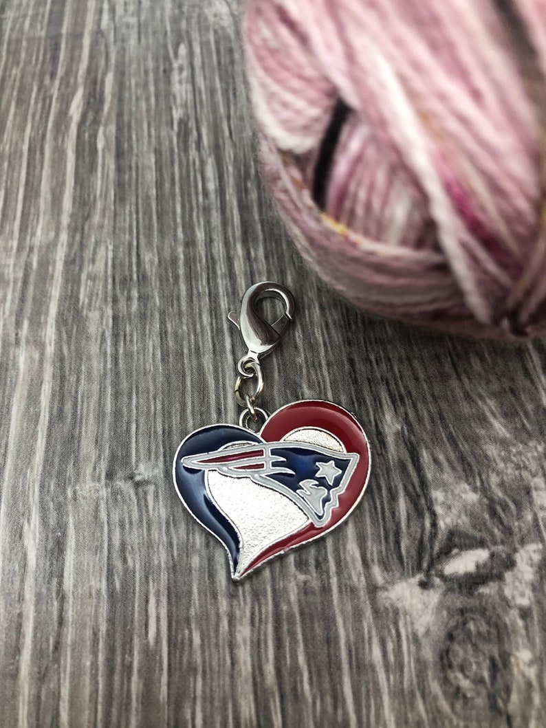 Football Marker Knitting Accessory Crochet Ideas Yarn Jewelry New England Patriots Inspired Charm