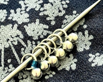 Jingle Bells Stitch Markers for Knitters, Set of 6